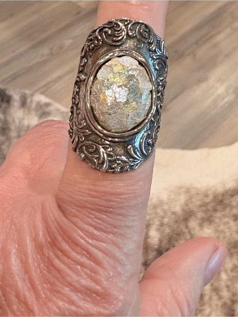 OR Paz Roman Glass 925 Saddle ring